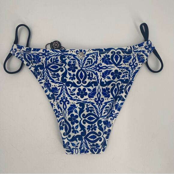 NANETTE LEPORE Bikini Bottom XS Talavera Vamp Azure Blue Beach Swim Resort NWT - Picture 4 of 16